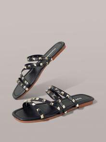 Styleloop Women's Flat Sandals, Bohemian, Beach Vacation, Western Wind, Summer Wear, Travel Essentials - dark - View 4