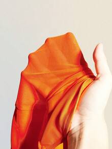 SHEIN ICON 性感寬鬆大碼垂領網格拼接露背迷你洋裝 - 橘色 - 查看 9