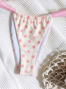 Elavelle Conjunto de bikini halter con estampado aleatorio para mujer, primavera/verano - Multicolor - Ver 6