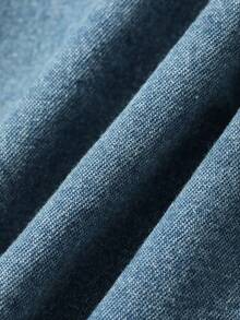 Dazy Plus Dark Wash Blue Square Neck Puff Sleeve Fitted Maxi Denim Dress, Spring/Summer - Dusty Blue - View 4