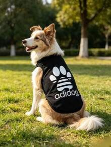 一件 Adidog 图案印花防跳蚤、防皮屑、保暖、透气运动背心，适合室内外使用，适用于猫狗。 - 彩色 - 查看 9