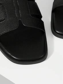 MOTF PREMIUM WOMEN'S SHOES BLACK SIMPLE AND COMFORTABLE FLAT SANDALS SUMMER - Pure black - View 5