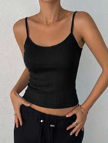 DAZY Women's Solid Color Backless Camisole - Black - View 4
