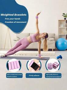 2/1pc Adjustable Wrist And Ankle Weights (Unisex), Fitness Weight Set, For Exercises, Yoga, Walking, Running, Dancing, Pilates, Aerobics, - Multicolor - View 2