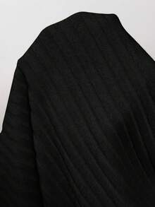 SHEIN Vestido casual ajustado sin mangas de unicolor con textura acanalada para maternidad - Negro - Ver 5