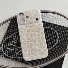 奢華淺灰色豹紋鏡頭保護手機殼，適用於 iPhone 17 Pro Max 16 15 14 Pro Max 13，時尚創意個性化背殼 - 淺灰色 - 查看 17