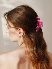 MOTF PREMIUM PRE MICRO-INLAID STONE ROSE RED SEMI-CURVED GRAB CLIP (RANDOM LINES) - Hot Pink - View 6