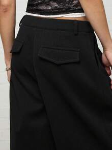 COUREZ Low Rise Oversized Cropped Trousers /Y2K Summer Outfits For Women Fall Clothes Bottoms Baggy Shorts Comfy Pants For Women Black Bottoms Crop Pants - Black - View 7