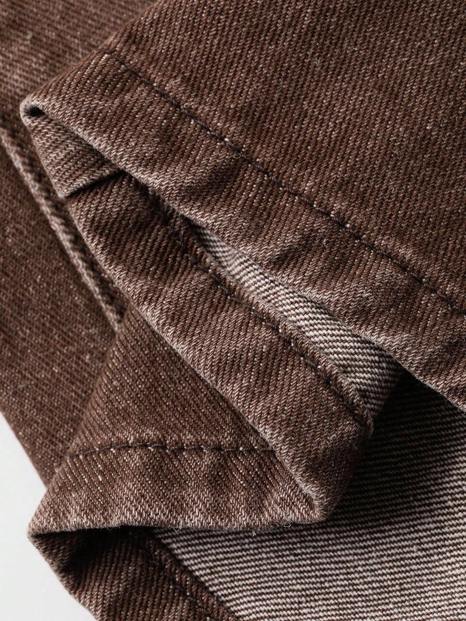 Women's Regular Waist Bootcut Brown Casual Jeans
