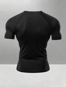 Gym Rark Men's Bull Head Print Short Sleeve Top And Drawstring Waist Long Pants Casual Daily Sports Set - Black - View 2