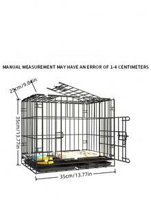1pc Dog Cage With Tray, Foldable And Easy To Install, Stainless Steel Pet Cage With Toilet-Suitable For Small And Medium-Sized Dogs, Teddy Bears, Poodles, Rabbits And Cats - Multicolor - View 3