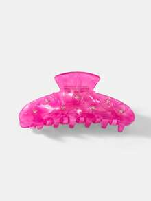 MOTF PREMIUM PRE MICRO-INLAID STONE ROSE RED SEMI-CURVED GRAB CLIP (RANDOM LINES) - Hot Pink - View 3