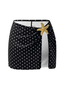 Swim Oasis Women's One-Piece Star Decor Cute Casual Vacation 2 Pieces One-Piece Swimsuit - Black - View 4