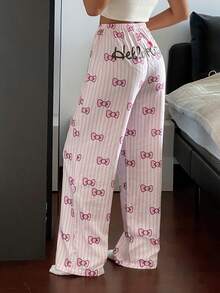 HELLO KITTY | DAZY 女款卡通印花居家休閒睡褲 - 粉色 - 查看 4