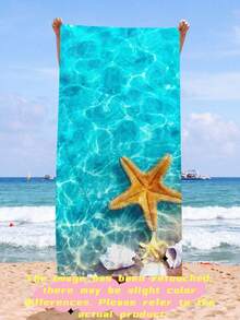 1pc Sea Star Beach Mat Fast Drying Sandproof Soft Microfiber Lightweight Compact For Summer Travel Swim Pool Gym Yoga Camping Outdoor Sports - Starfish 1 - View 4