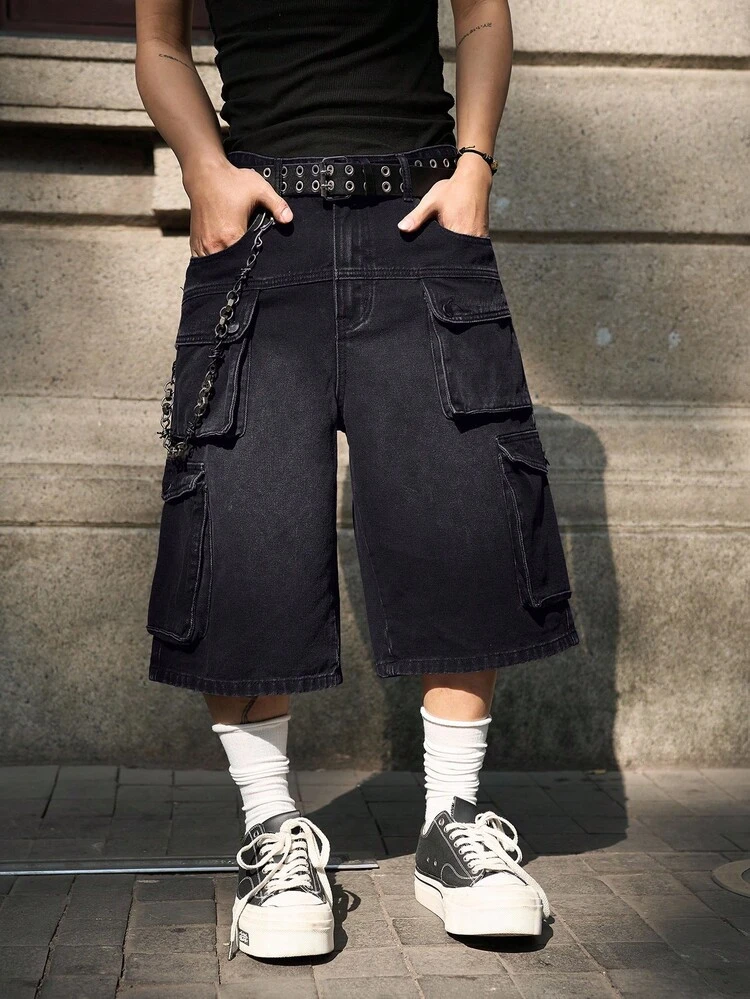 Manfinity EMRG Men's Casual Versatile Daily Travel Denim Cargo