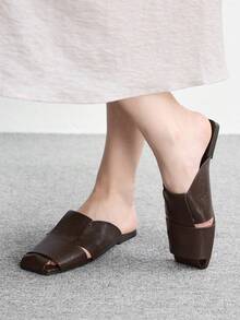 CUCCOO BIZCHIC Simple And Versatile Temperament Comfortable Fashion Generous Commuter Vacation Beach Flat Sandals Summer - Coffee Brown - View 3