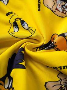 LOONEY TUNES X SHEIN 3 Stücke Herren bequeme, atmungsaktive Unterhosen mit Cartoon-Muster und Schriftzug - Grün - Übersicht 7