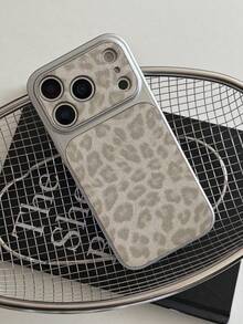 奢華淺灰色豹紋鏡頭保護手機殼，適用於 iPhone 17 Pro Max 16 15 14 Pro Max 13，時尚創意個性化背殼 - 淺灰色 - 查看 10
