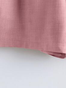 Linhara Pantalones cortos casuales de cintura elástica para mujer de talla grande, pantalones casuales para exteriores - Rosa vieja - Ver 5