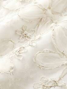 Franclia Women's Elegant Elegant Embroidered Sequin Strapless Pink Top - White - View 3