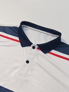 Airaco Men's Summer Casual Colorblock Patchwork Polo Shirt - Multicolor - View 3