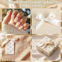 100/200/500pcs Pearl Heart Shaped Desktop Scattering Decor, Plastic Faux Pearl Wedding Desktop Decor, DIY Craft Nail Art Decoration For Wedding Party Cake, Size: 0.47 Inch - love - View 2