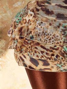 Amplova Women's Halter Neck Sleeveless Cutout Leopard Print Bodycon Jumpsuit Club Night Rainbow Leopard Summer - Multicolor - View 6