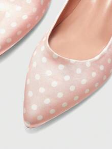 CUCCOO BIZCHIC Ladies Simple Pointed Elegant Pink Versatile Flats, Suitable For Summer Vacation, Business Leisure, Spring, Spring Break, Easter, Christmas And Other - Pink polka dot - View 8