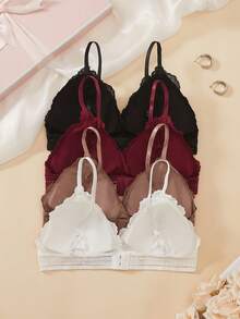 DesireSculpt Women's Lace Sexy Everyday Spaghetti Strap Bra - Multicolor - View 2