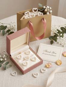 100/200/500pcs Pearl Heart Shaped Desktop Scattering Decor, Plastic Faux Pearl Wedding Desktop Decor, DIY Craft Nail Art Decoration For Wedding Party Cake, Size: 0.47 Inch - love - View 11