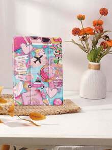 Aesthetic Y2K Pink Graffiti Case Compatible With IPad Air & Pro, Cool Sticker Bomb Printed Smart Tablet Cover, Stylish Maximalist Shell - Multicolor - View 6