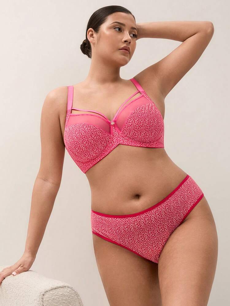 Plus Unlined Full Coverage Side Support Mesh Bra