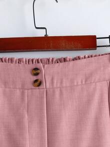 Linhara Pantalones cortos casuales de cintura elástica para mujer de talla grande, pantalones casuales para exteriores - Rosa vieja - Ver 3