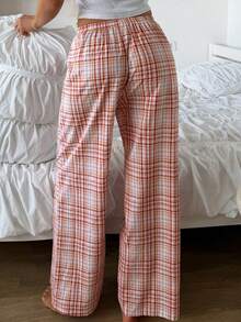DAZY Women's Plaid Casual Daily Home Lounge Pants Pajama Bottoms - Red - View 2