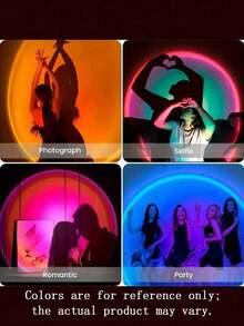 RGB Sonnenuntergangslampe, LED Nachtlicht, USB Nachttischlampe, Projektionslampe, 16 Farbbeleuchtung, Schlafzimmerdekoration - 16 Farben - Übersicht 4