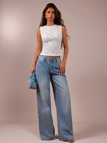 Avantive Women's Round Neck Slim Fit Versatile Daily Casual Top - White - View 3