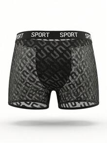 DrisQ Men's Naughty Solid Color Mesh Minimalist Casual Daily Wear Underwear - Black - View 4