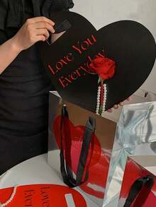 5 Pcs Heart-Shaped Handheld Gift Boxes, Wedding Valentine's Day DIY Flower Gift Boxes - multicolor - View 15