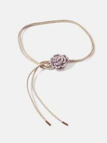 MOTF PREMIUM NUEVA CUERDA DE CINTURA CON FLOR - Morado claro - Ver 3