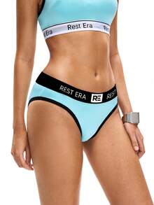 EasyFave 3 Peças Conjunto de Calcinhas Femininas com Estampa de Letras - Multicolorido - Visão 4