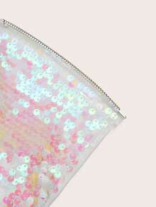 SHEIN ICON Women's Sequin Casual Versatile Daily Outing Tube Top - White - View 4