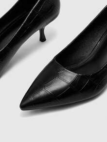 CUCCOO BIZCHIC Zapatos de tacón alto versátiles con punta puntiaguda para mujer, para uso diario, para Navidad y primavera - Negro. - Ver 8