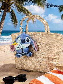 Disney Disney Genuine Lilo & Stitch Children's Plush Toys, Plush Keychains, Bags, Accessories, Small Hangings, And Birthday Gifts - Blue seat Stitch with a small gold on top of his head - View 4