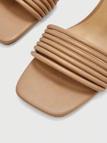 CUCCOO BIZCHIC Simple And Generous, Fashionable And Versatile, Casual Workplace Commuter Women's High-Heeled Sandals Summer - Apricot - View 8