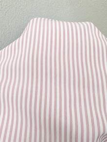Sunnyshic 女款條紋鈕扣背心 & 短褲 2件套 - 藕粉色 - 查看 7