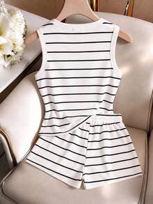 SHEIN Tall Timeless Black-And-White Stripes, Effortless Everyday Style., Tall Women - Multicolor - View 2