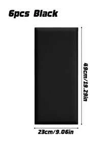 6pcs 50cm*23cm Soft Anti-Collision Minimalist Solid Color 3D Self-Adhesive Wall Stickers, PU Soft Packaging, Peel And Stick, Washable, Suitable For Bed Side And Tatami Wall Decoration, Thickened Wall - multicolor - View 13