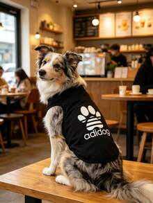 一件 Adidog 图案印花防跳蚤、防皮屑、保暖、透气运动背心，适合室内外使用，适用于猫狗。 - 彩色 - 查看 8