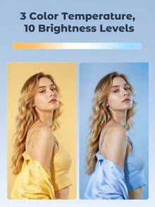 Teckwe ضوء حلقة محمول باليد، 3600mAh، ضوء RGB، 3 درجات حرارة لون، تعديل السطوع للصور الذاتية والصور والفيديو - Ring-RGB - مشاهدة 3